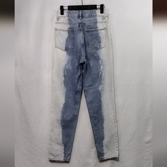 Pacsun Ultra High Rise Slim Jeans Women's 25 Blue White Button Fly Boho 90s Y2K - Picture 5 of 11